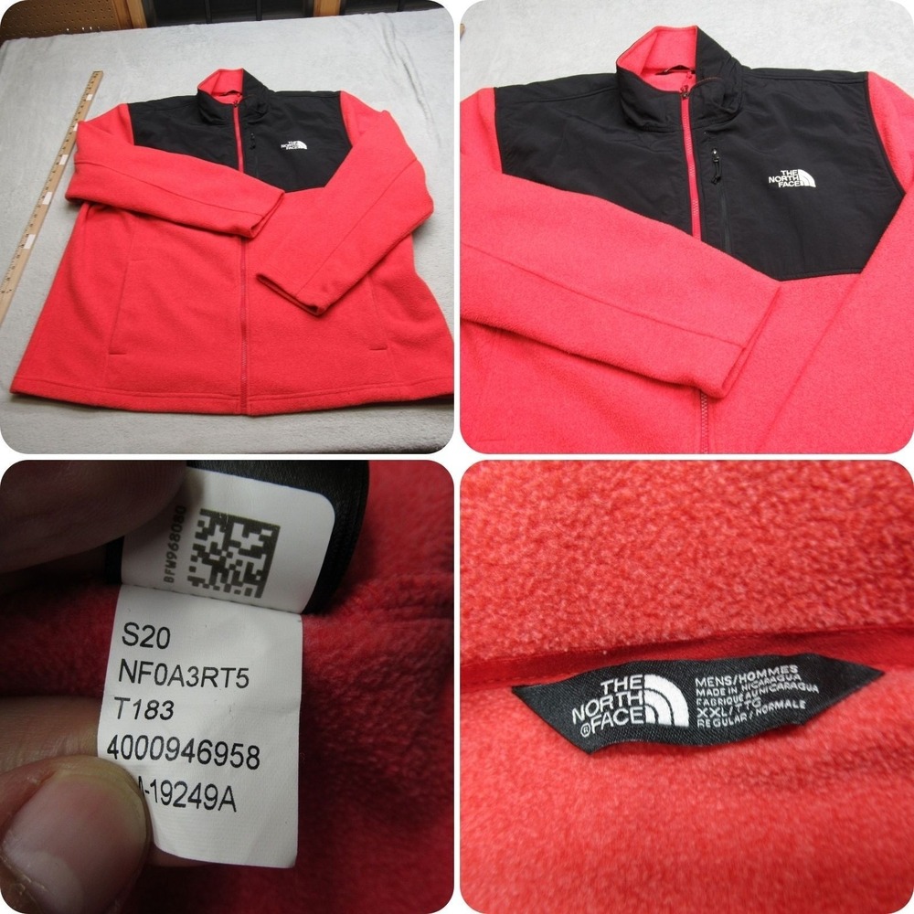 North Face Jacket Men XXL Salmon Black 300wt Tundra Full Zip 2 Hybrid Soft